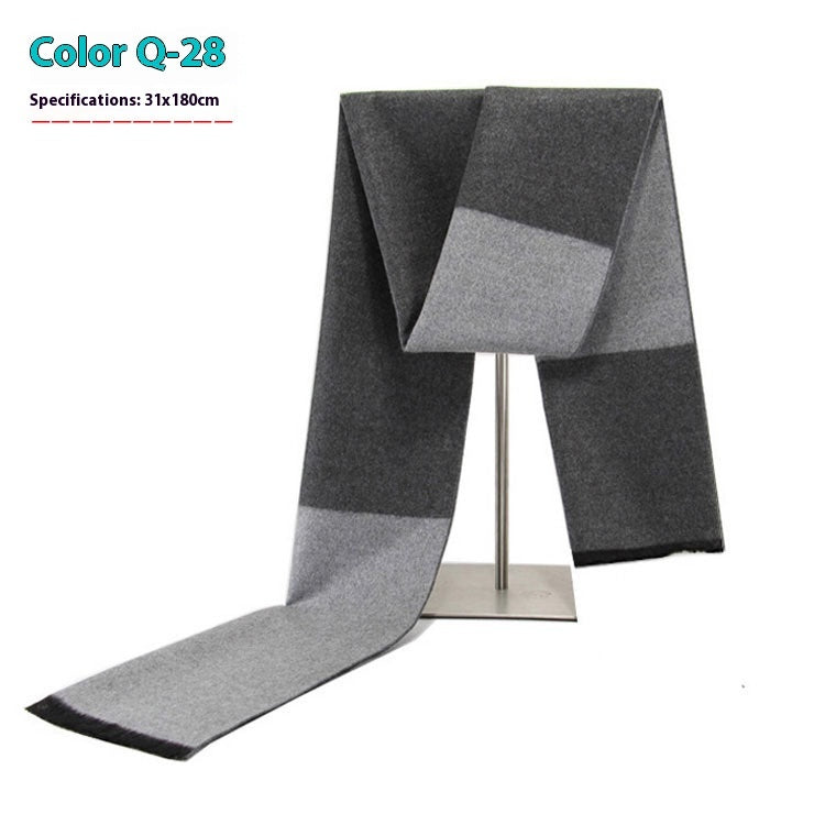 Men's Winter Warm Striped Business Scarf