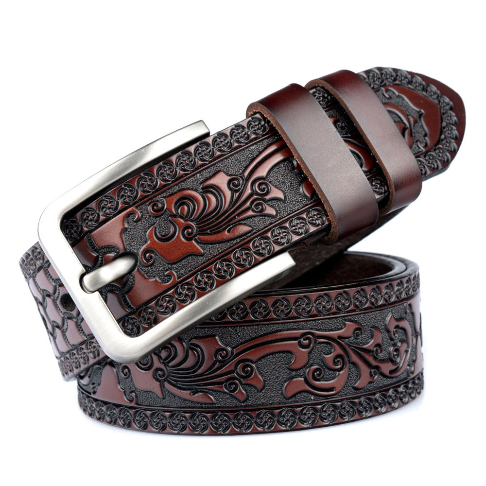 Carved Craft Men's Cattlehide Leather Belt
