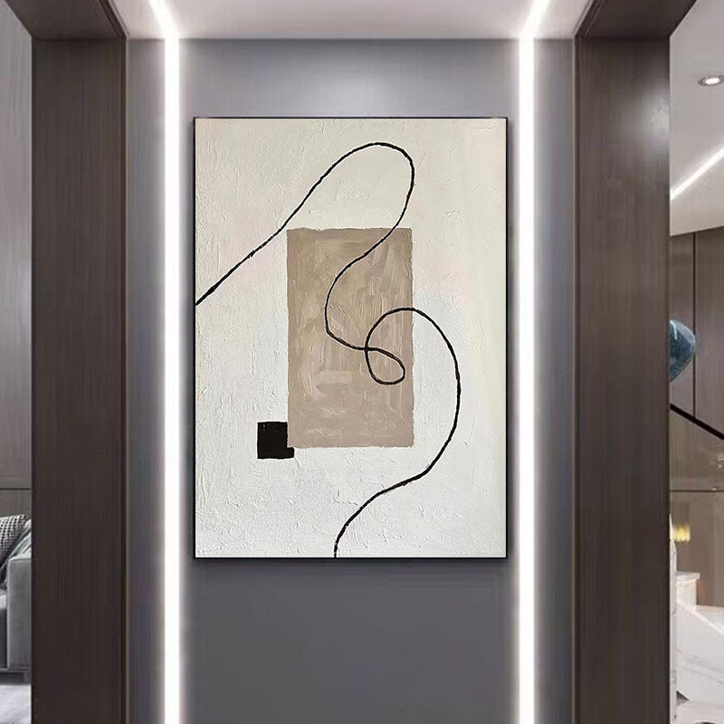 Pure Hand Drawing Minimalist Black And White Living Room Decorative Painting My Store