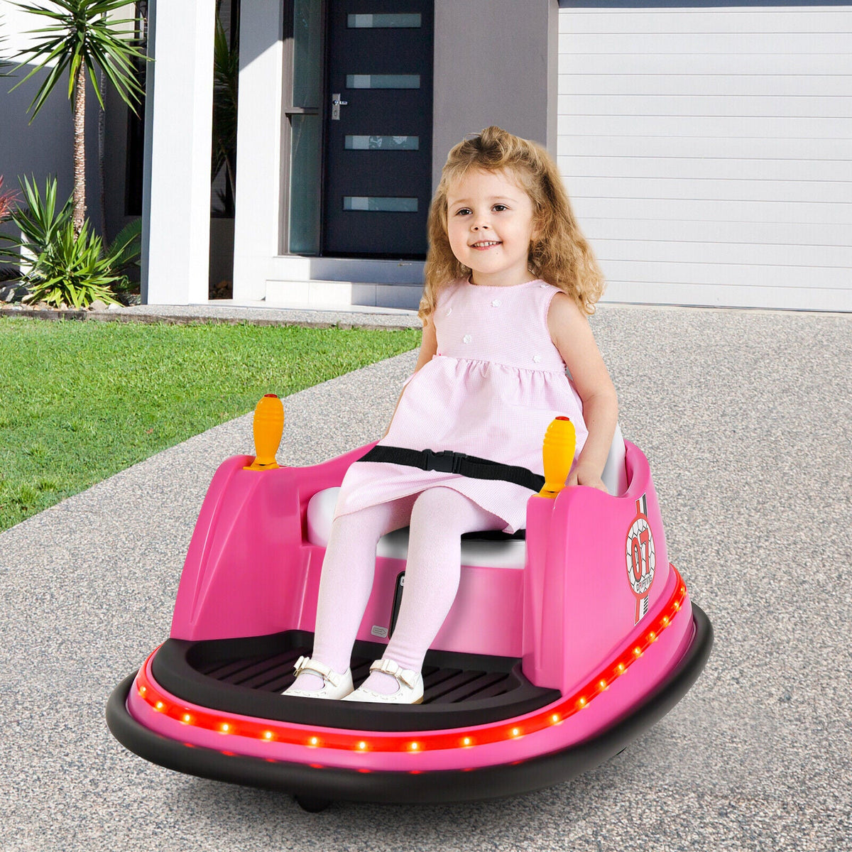 360° Spin Race Bumper Car for Kids with Remote Control - Pink 12V Vehicle MagicCars