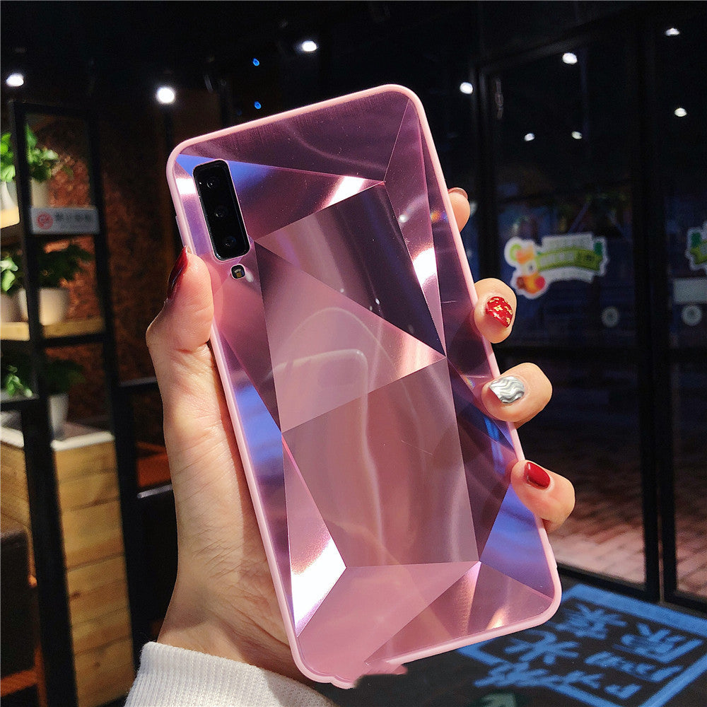 Diamond pattern rhombus mirror phone case