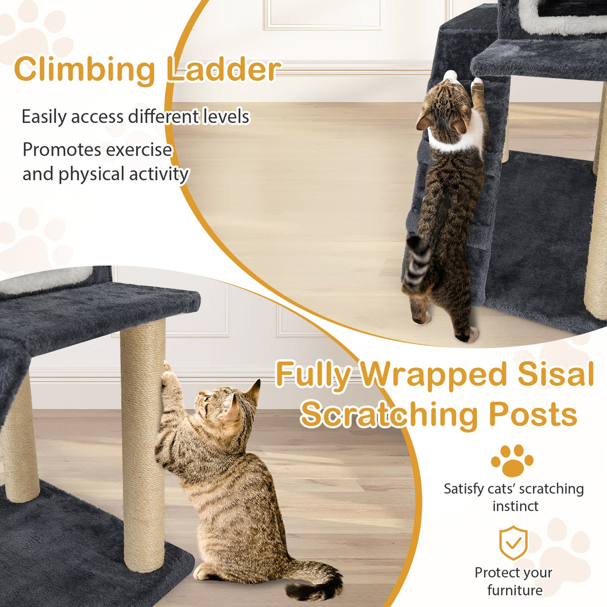 36 Inch Tower Condo Scratching Posts Ladder Cat Tree