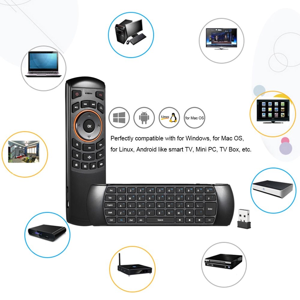 Docooler Wireless QWERTY Keyboard Air Mouse Remote Control