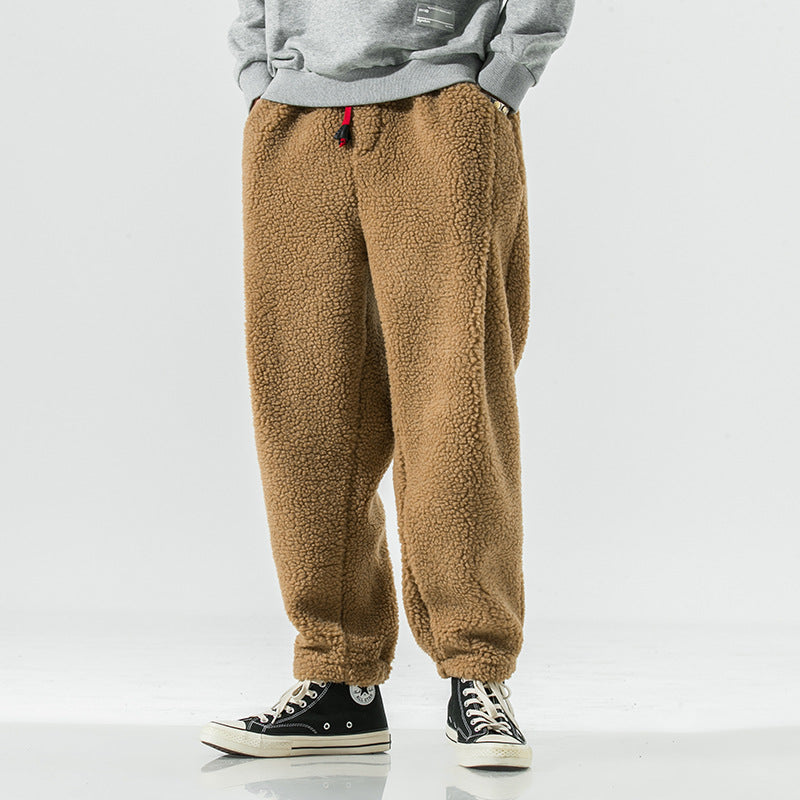 Lamb Wool Warm Trousers Japanese Men's Cotton Pants Plus Size Harem Pants
