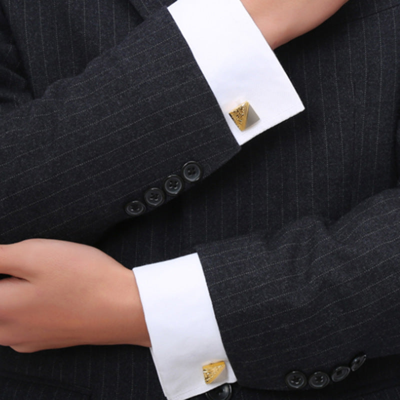 Two-tone Square Pattern Copper Cufflinks