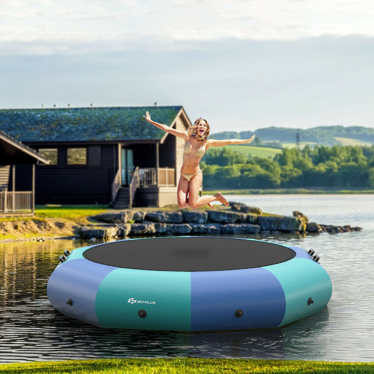 12 Feet Inflatable Splash Padded Water Bouncer Trampoline