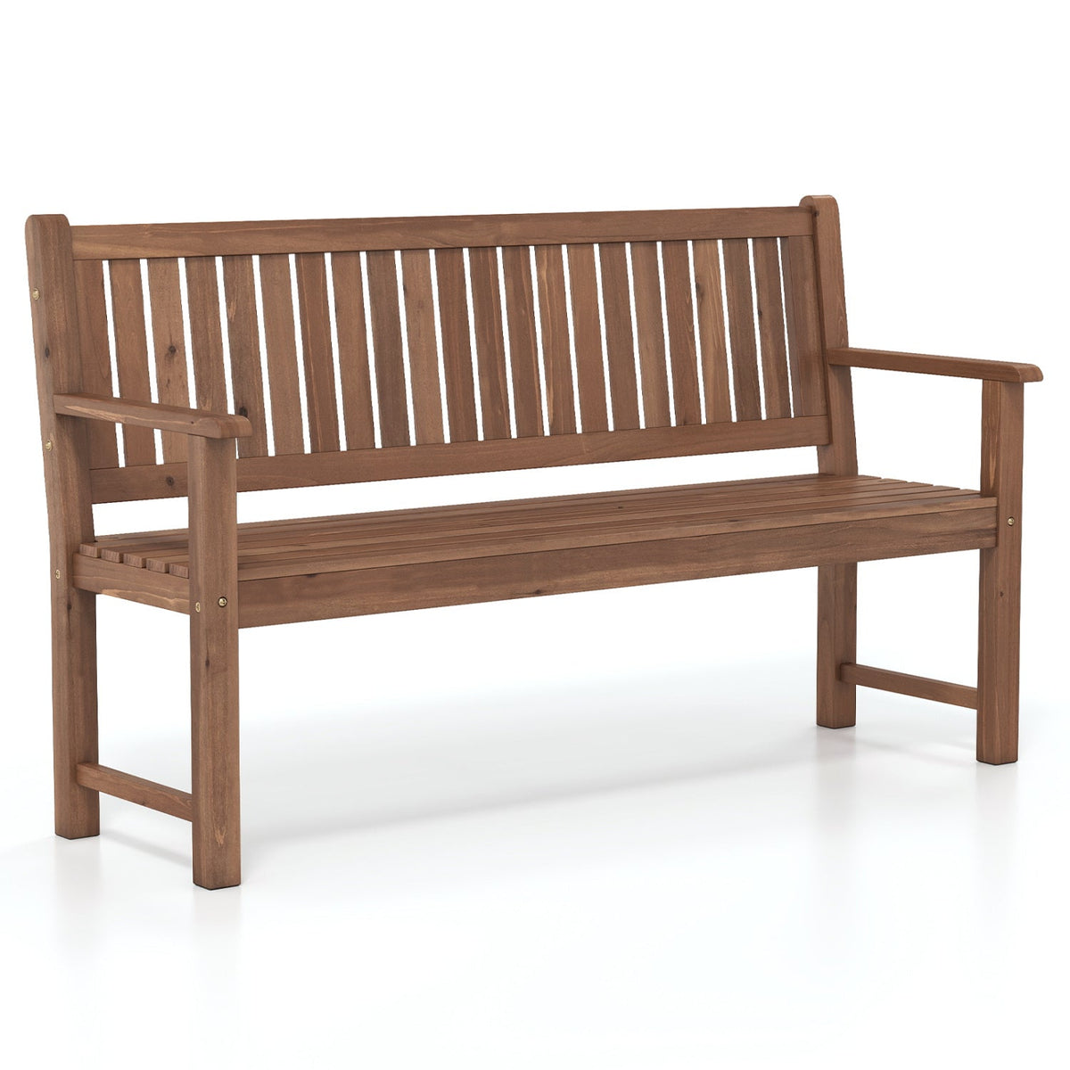 3-Seater Wooden Garden Bench with Backrest, 59 Inch DirectDeals