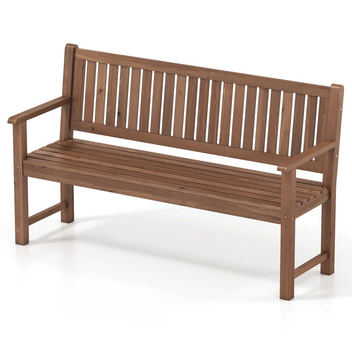 3-Seater Wooden Garden Bench with Backrest, 59 Inch DirectDeals