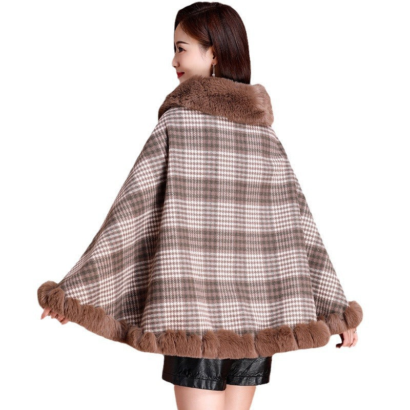 Cape And Shawl Coat Women's Thickened Cloak