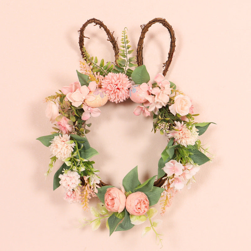 Easter Egg Rabbit Wreath Pendant