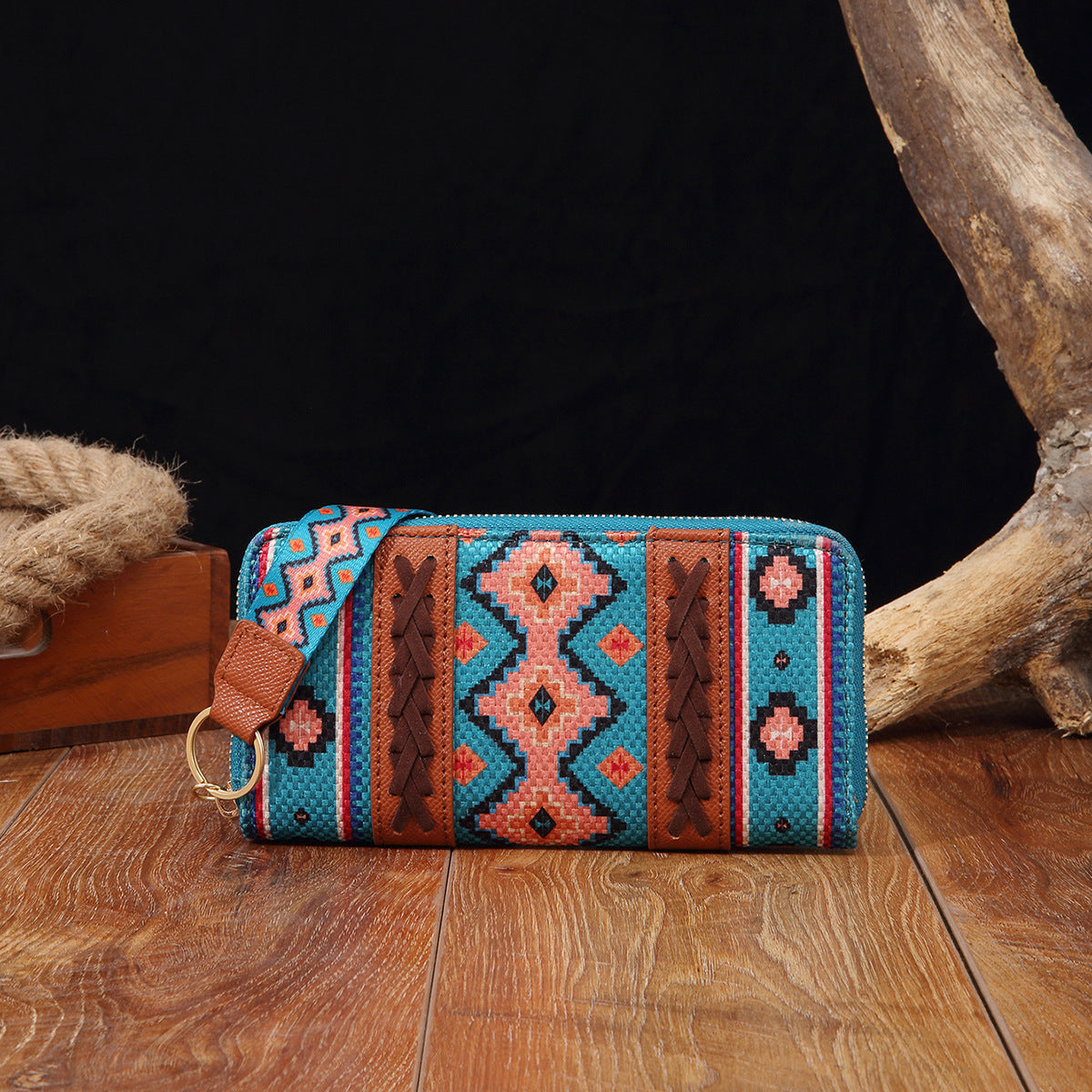 Bohemian Hand-carry Wallet Vintage Print