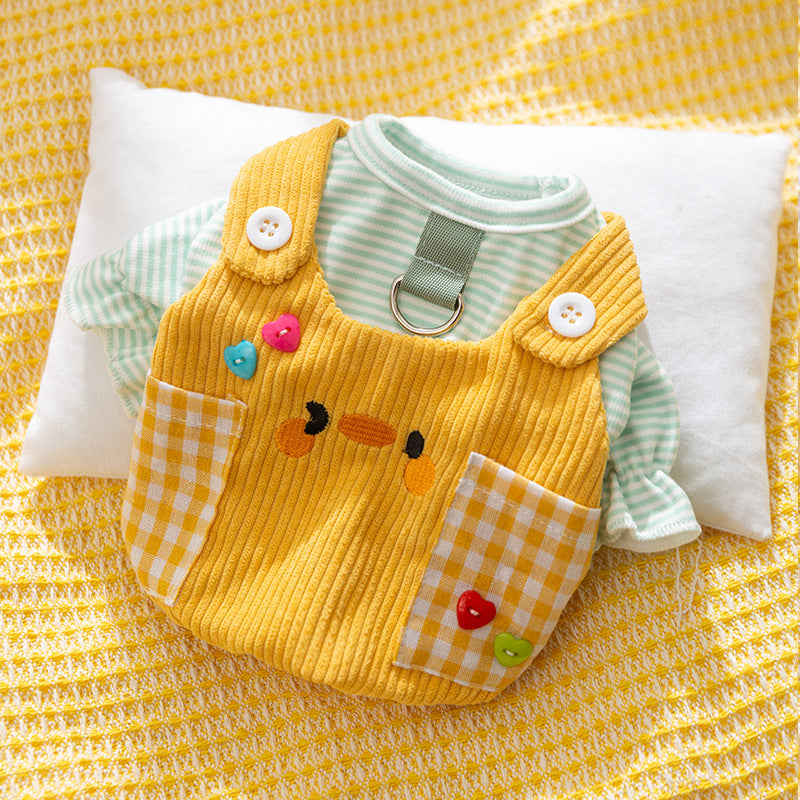 Autumn And Winter Dog Small Animal Two-legged Overalls Suit