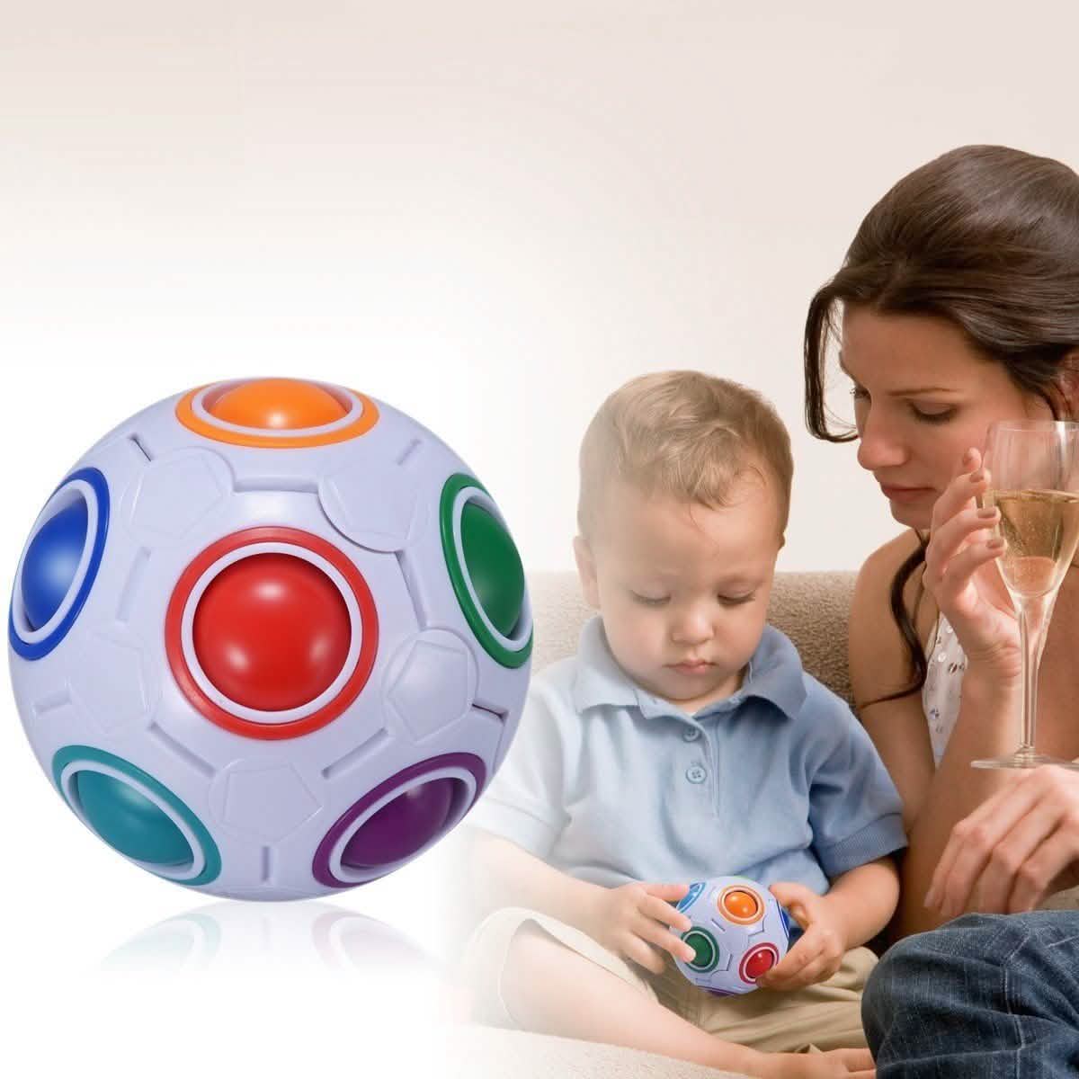 4-Pack: Magic Rainbow Ball Brain Teaser Puzzle Toy