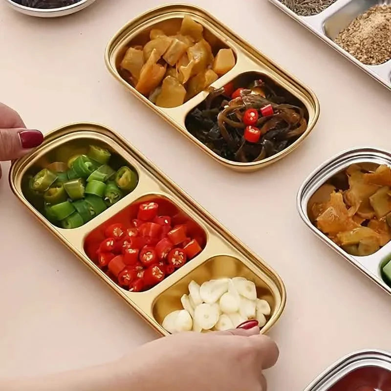 4-Piece Set: Stainless Steel Sauce Dish