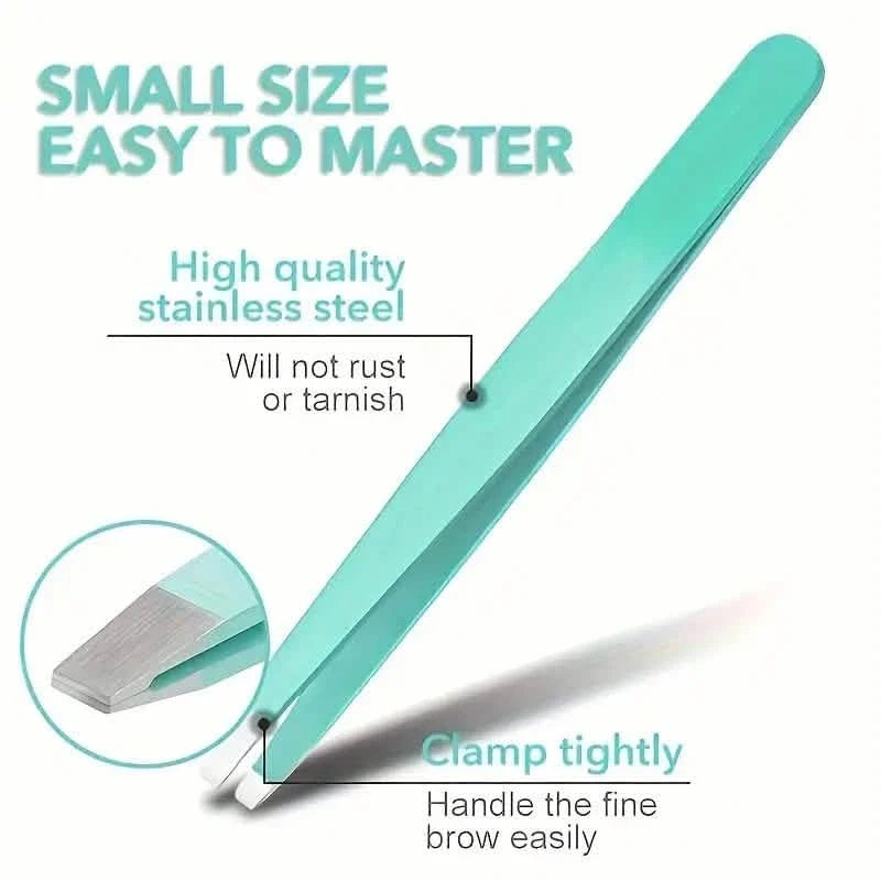 4-Pieces: Tweezers For Eyebrows, Straight, Slant, Angled and Pointy Tip
