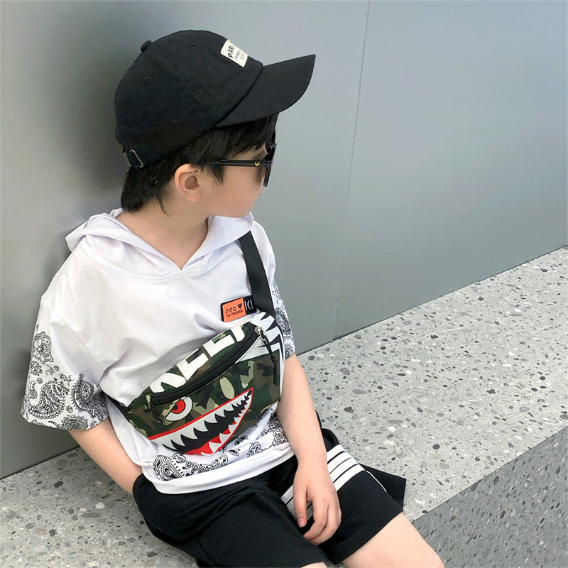 Little Shark Children's Handsome Fashion Trending Chest Bag