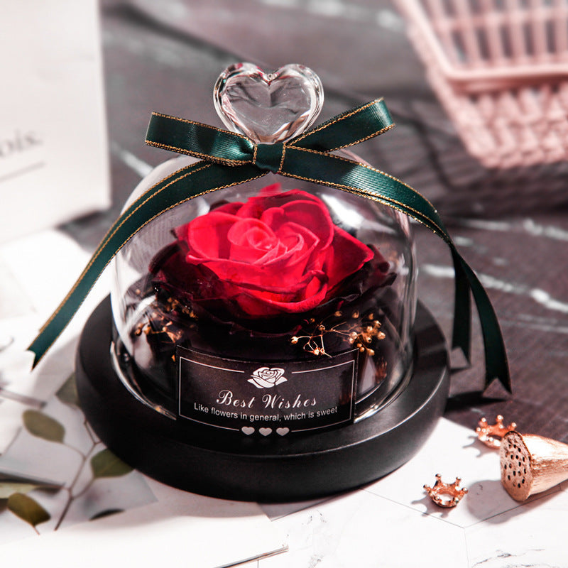 Valentine's Eternal Rose LED Glass Decor