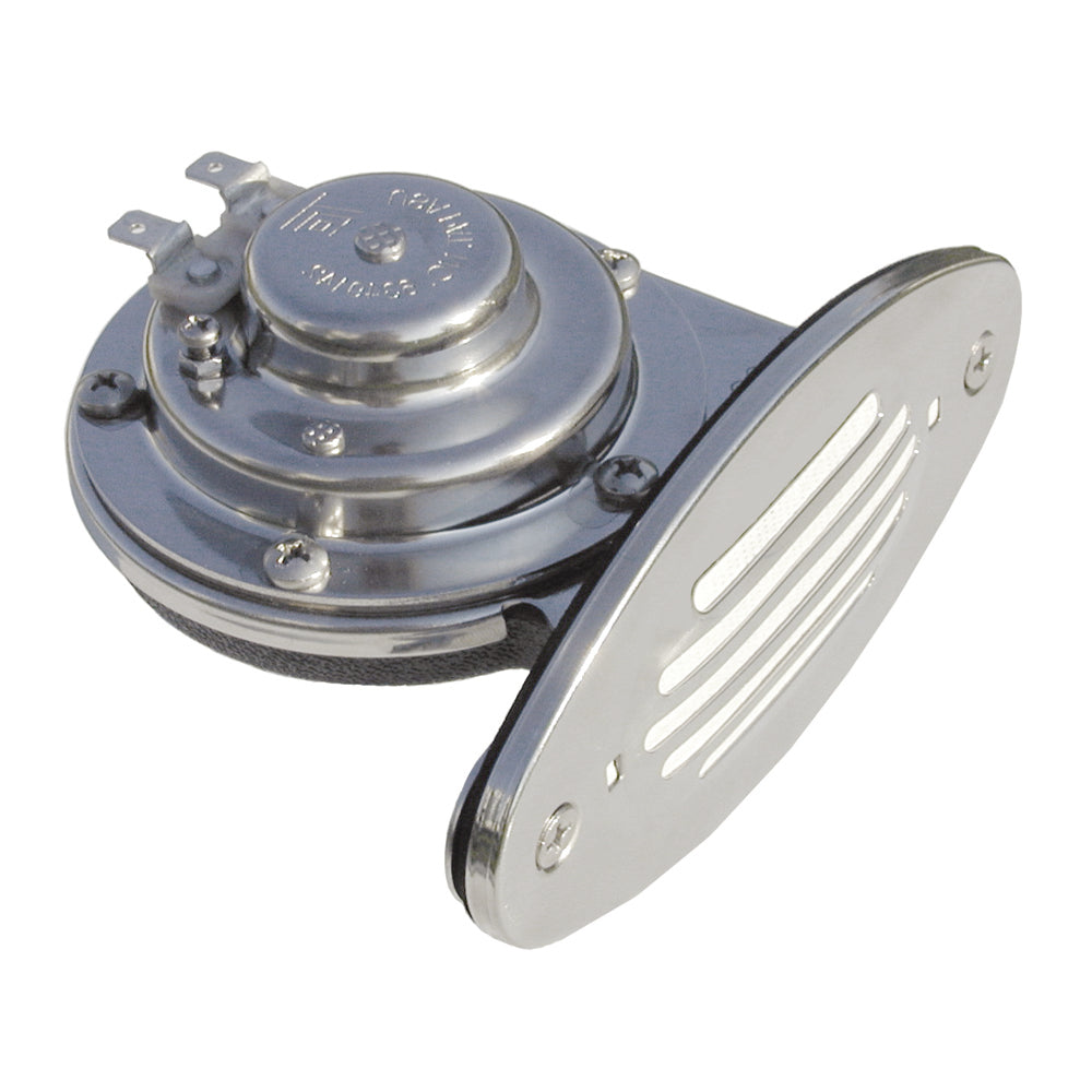 Schmitt Marine Mini Stainless Steel Single Drop-In Horn w/Stainless Steel Grill - 12V Low Pitch TRAPSKI