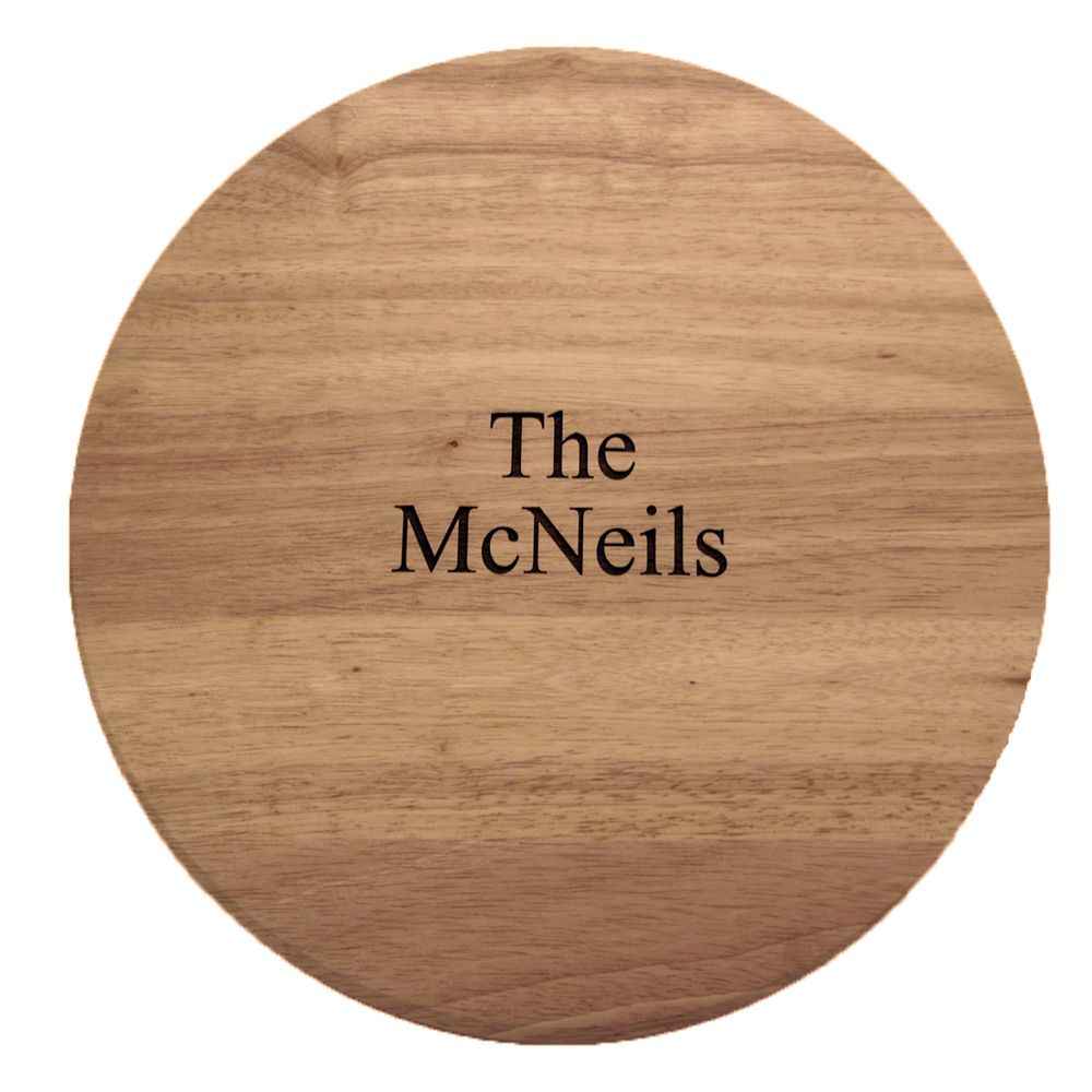 14" Wooden Pizza Board with Precision Cutting Wheel & Server