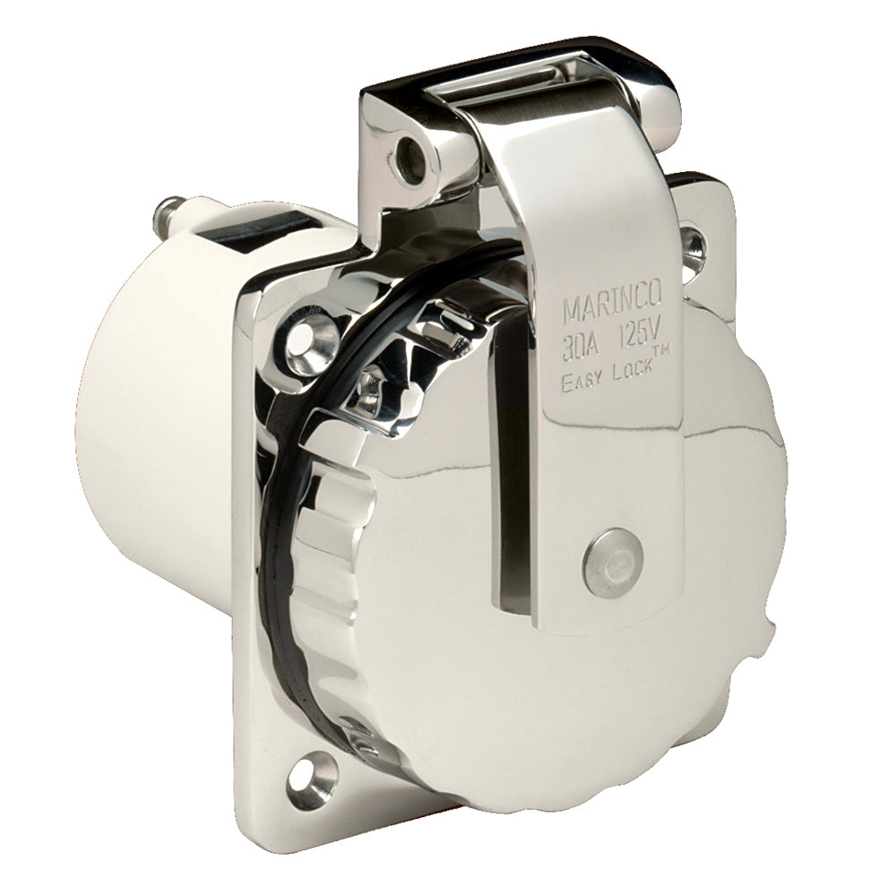 Marinco 303SSEL-B 30A Power Inlet - Stainless Steel - 125V TRAPSKI