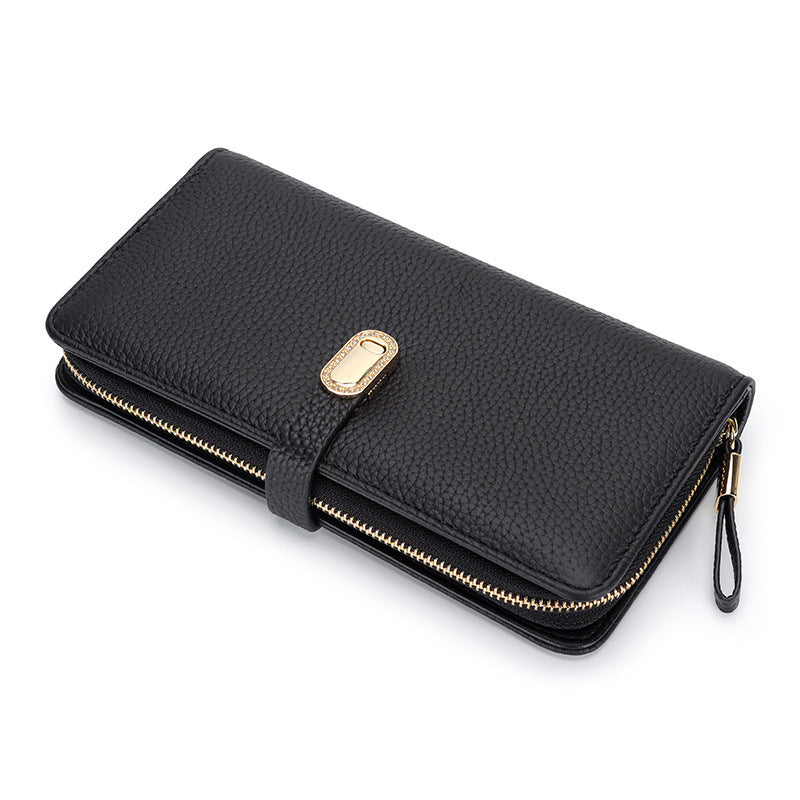 Large Capacity Zipper Handbag with Phone Holder
