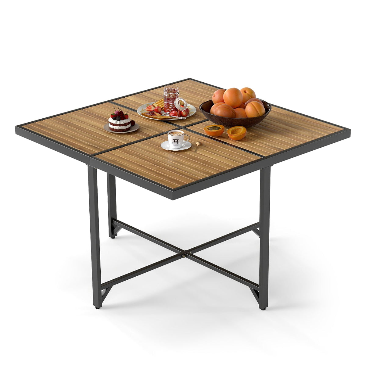 43.5 Inch 4-Person Square Patio Dining Table-Natural