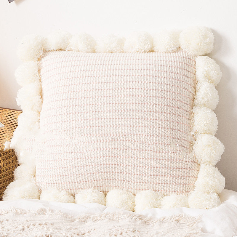Knitted Throw Pillowcase for Sofa & Bed