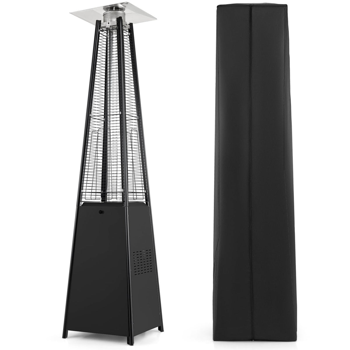 Pyramid Patio Heater 45000 BTU with Cover and Wheels DirectDeals