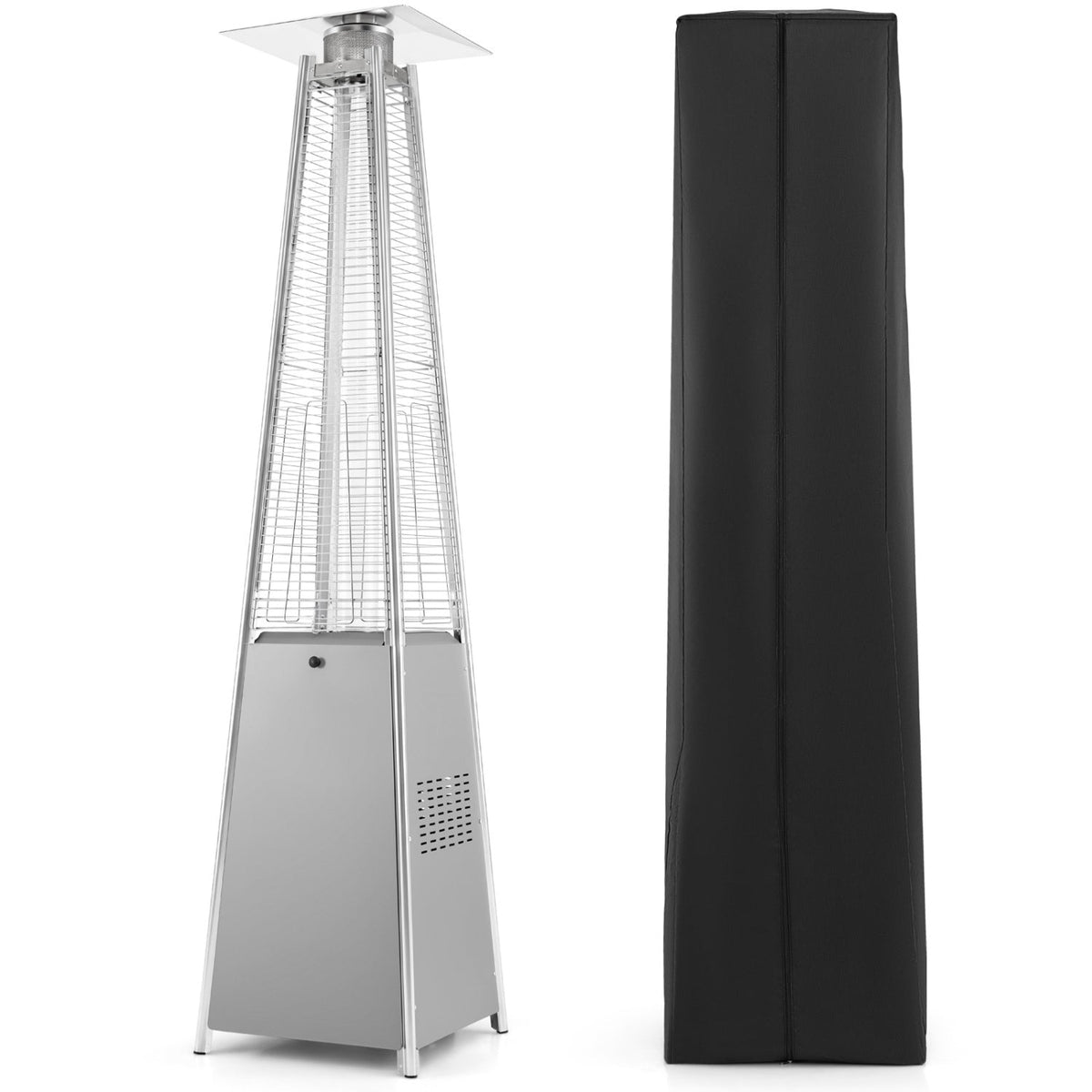 Pyramid Patio Heater 45000 BTU with Cover and Wheels DirectDeals