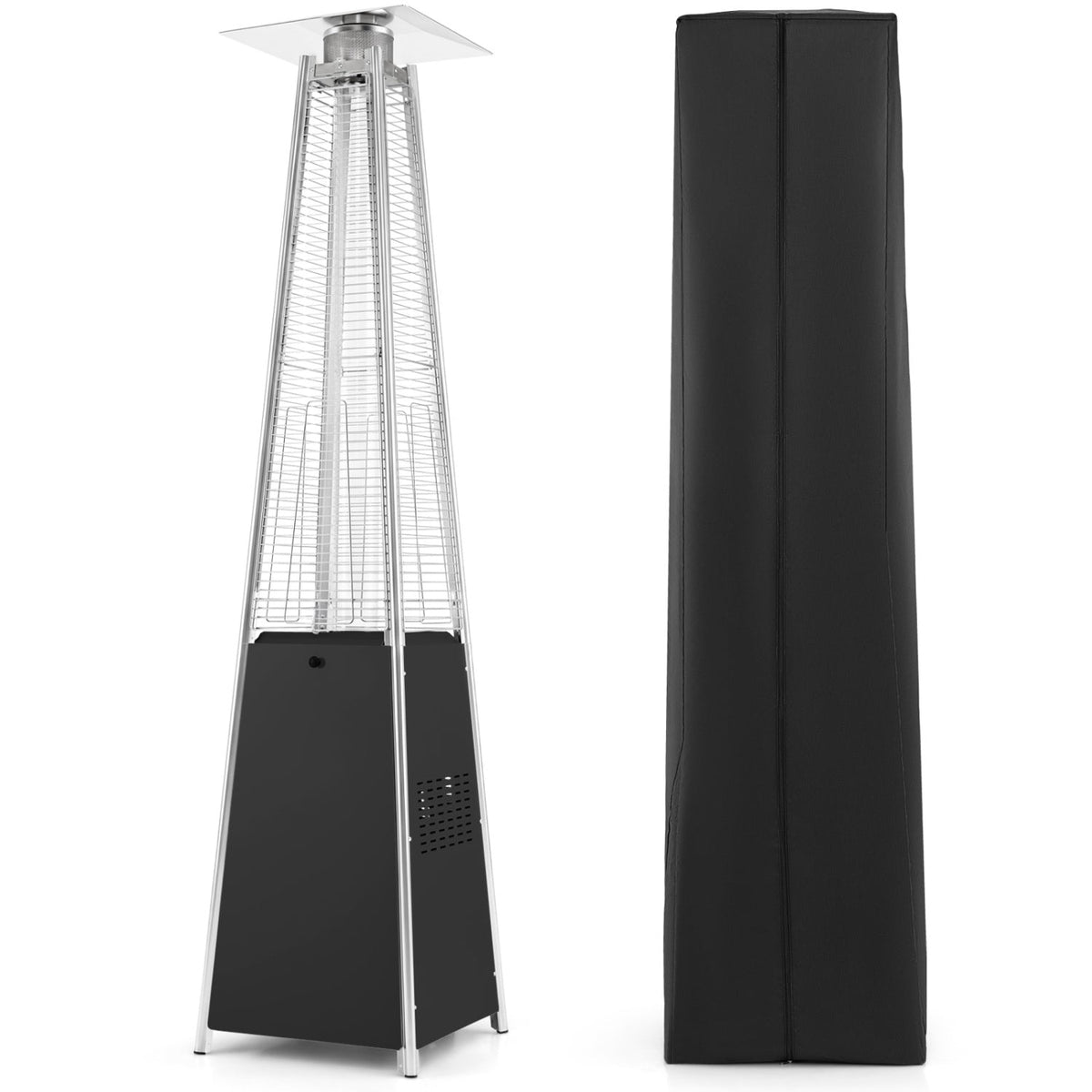 Pyramid Patio Heater 45000 BTU with Cover and Wheels DirectDeals