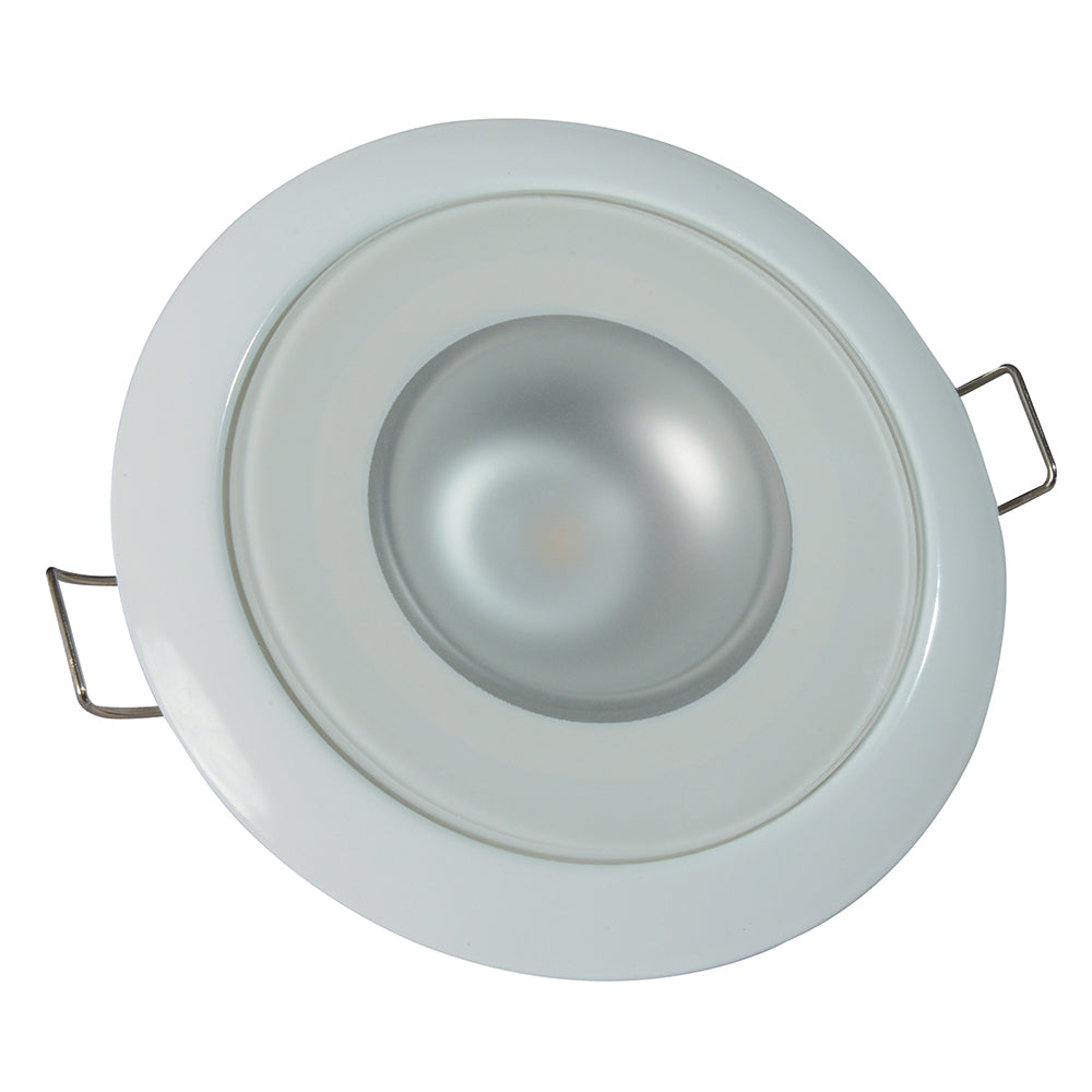 Lumitec Mirage - Flush Mount Down Light - Glass Finish/White Bezel - 4-Color White/Red/Blue/Purple Non-Dimming TRAPSKI