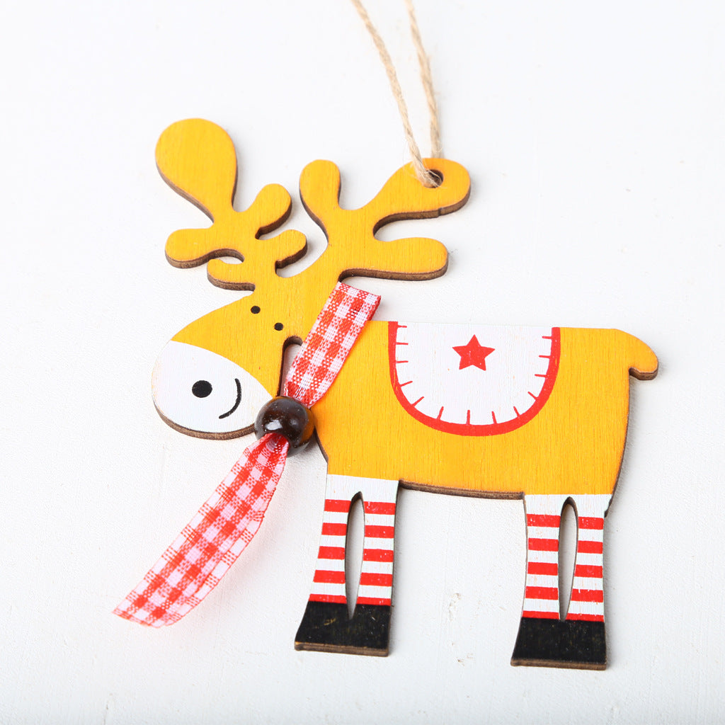 Wooden Laser Cut Christmas Elk Pendants