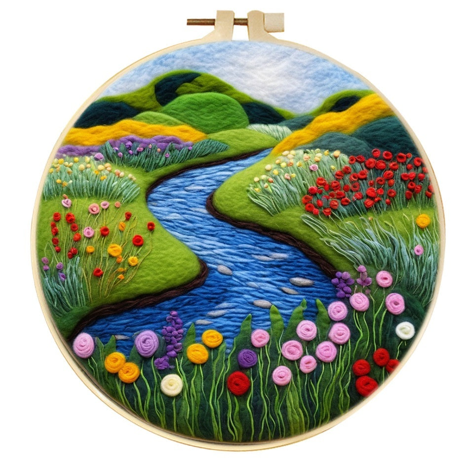 Wool Felt Painting With Embroidery Frame Needle Felt Supplies Suitable For Beginners My Store
