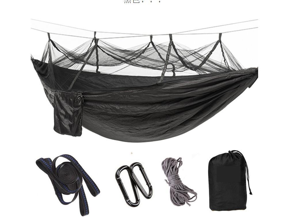 Portable Parachute Hammock with Mosquito Net - Army Green