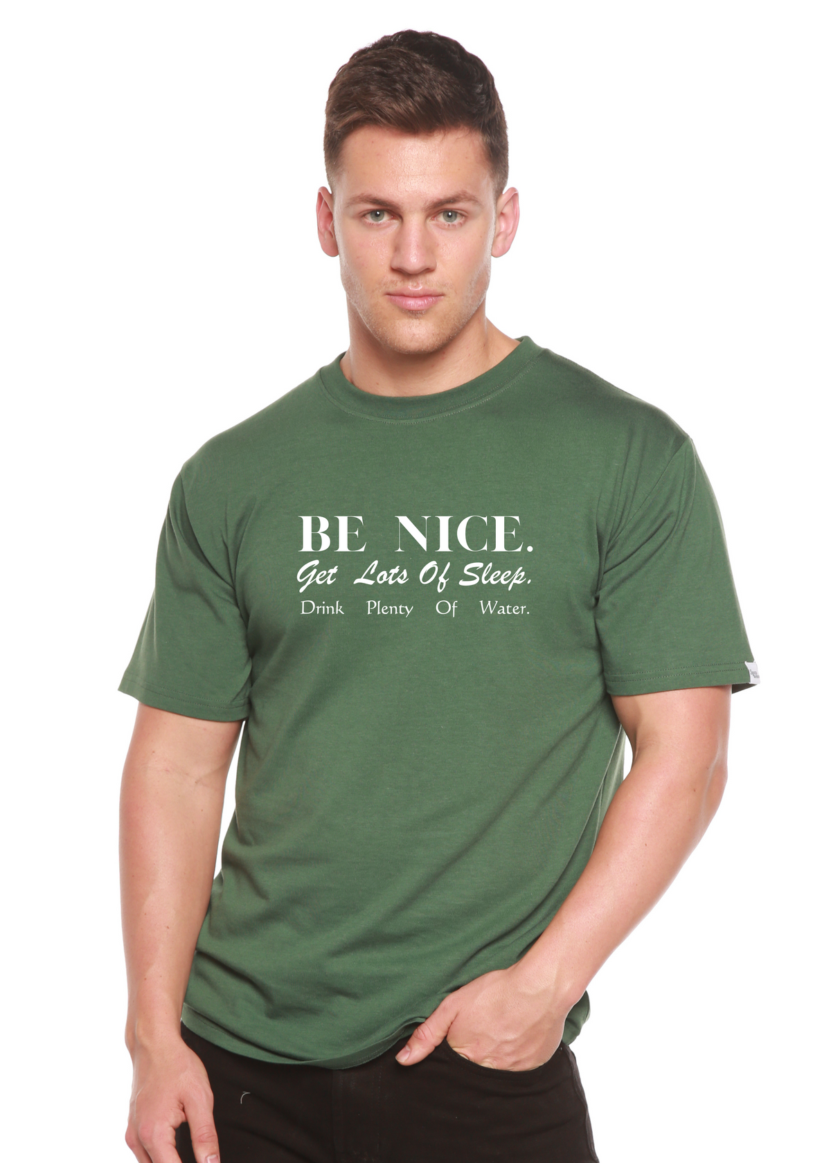 Be Nice Men's Bamboo Viscose/Organic Cotton Short Sleeve Graphic T-Shirt