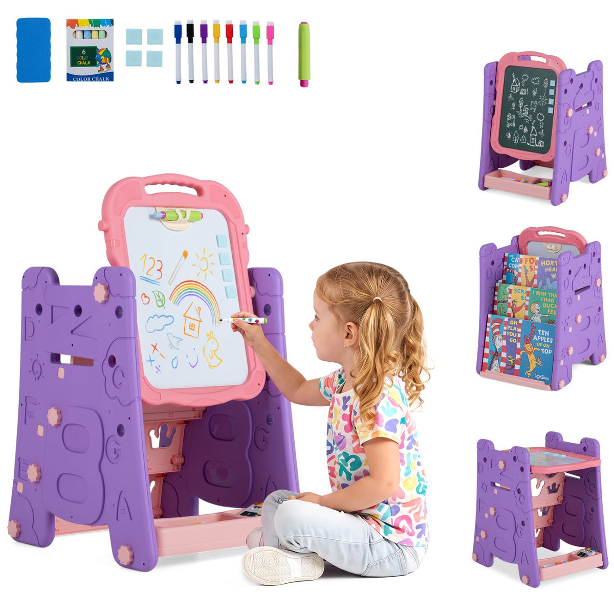 Kids Art Easel 4-in-1 Double Sided Magnetic Board DirectDeals
