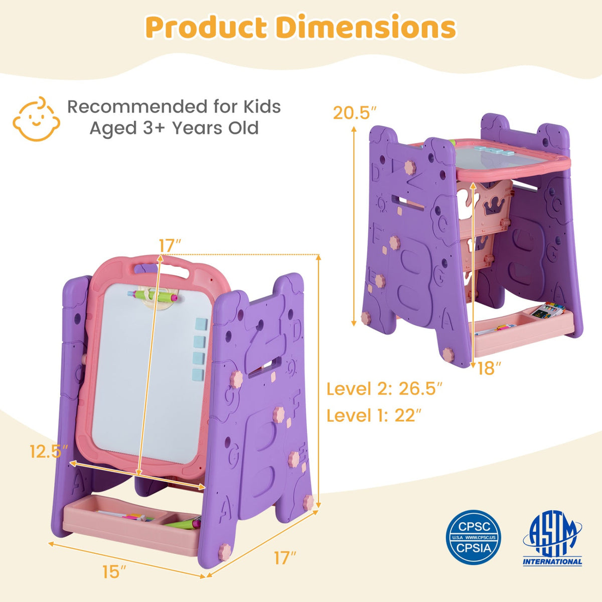 Kids Art Easel 4-in-1 Double Sided Magnetic Board DirectDeals