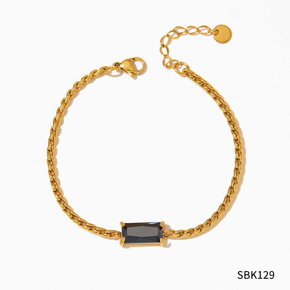 Simple Collarbone Necklace & Bracelet Set
