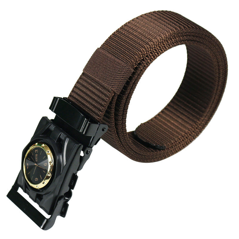 Men's Canvas Smooth Buckle Nylon Pant Belt