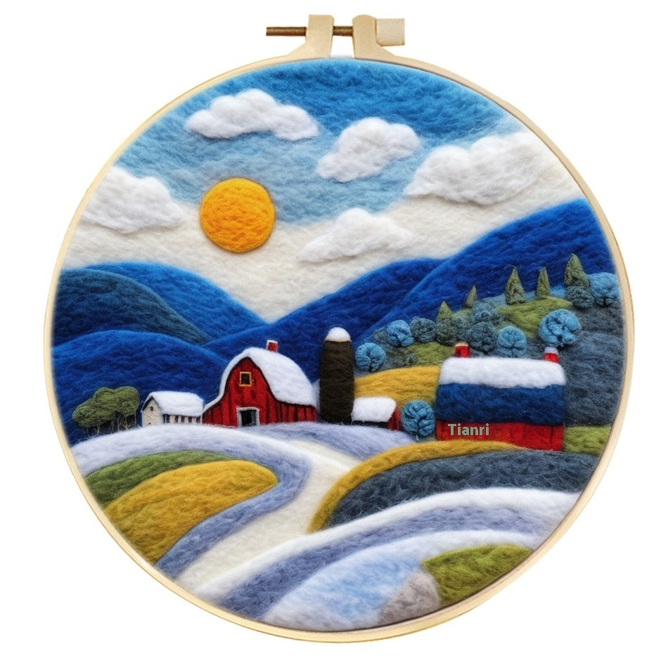 Wool Felt Painting With Embroidery Frame Needle Felt Supplies Suitable For Beginners My Store