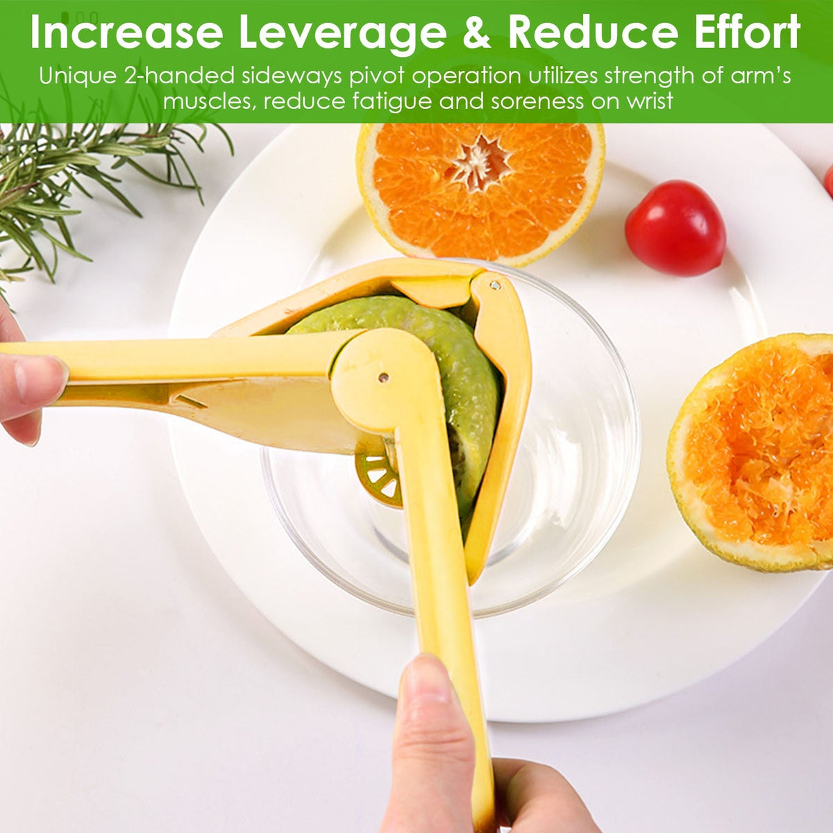 Manual Lemon Squeezer Fold Flat Design Effortless Hand Lemon Juicer Squeezer Manual Citrus Juicer with Sideways Pivot Increase Leverage Reduce Effort GBruno Store