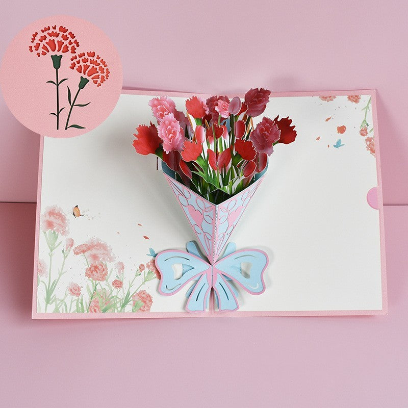 3D Hand-carved Paper Blessing Card
