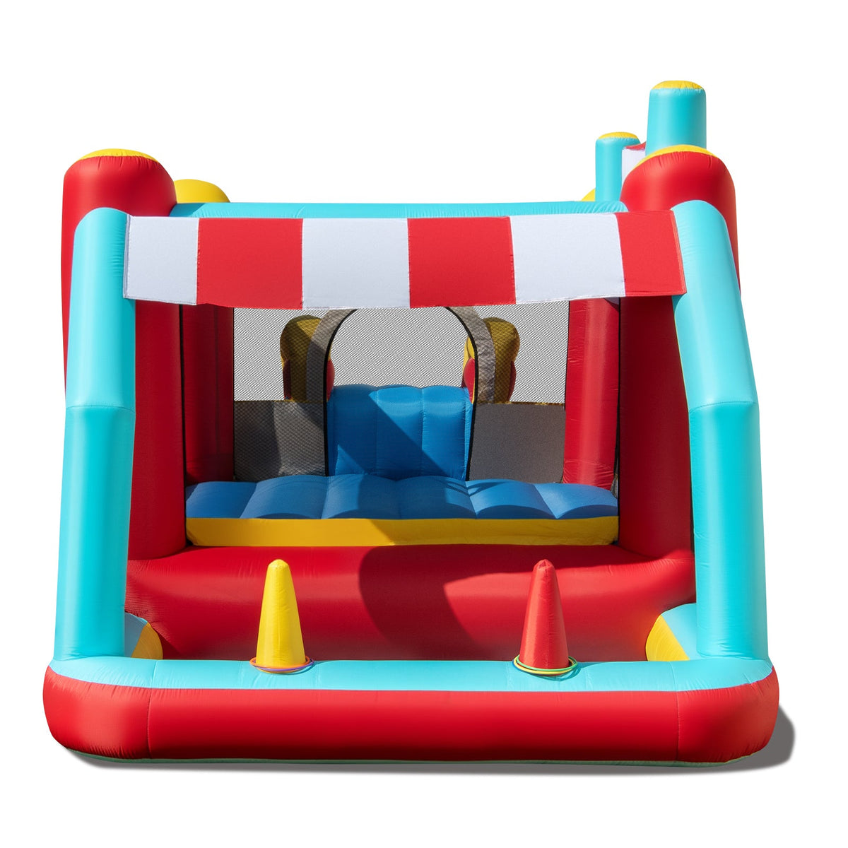 5-in-1 Ice Cream Inflatable Bounce House with Ball Pit and Slide without Blower