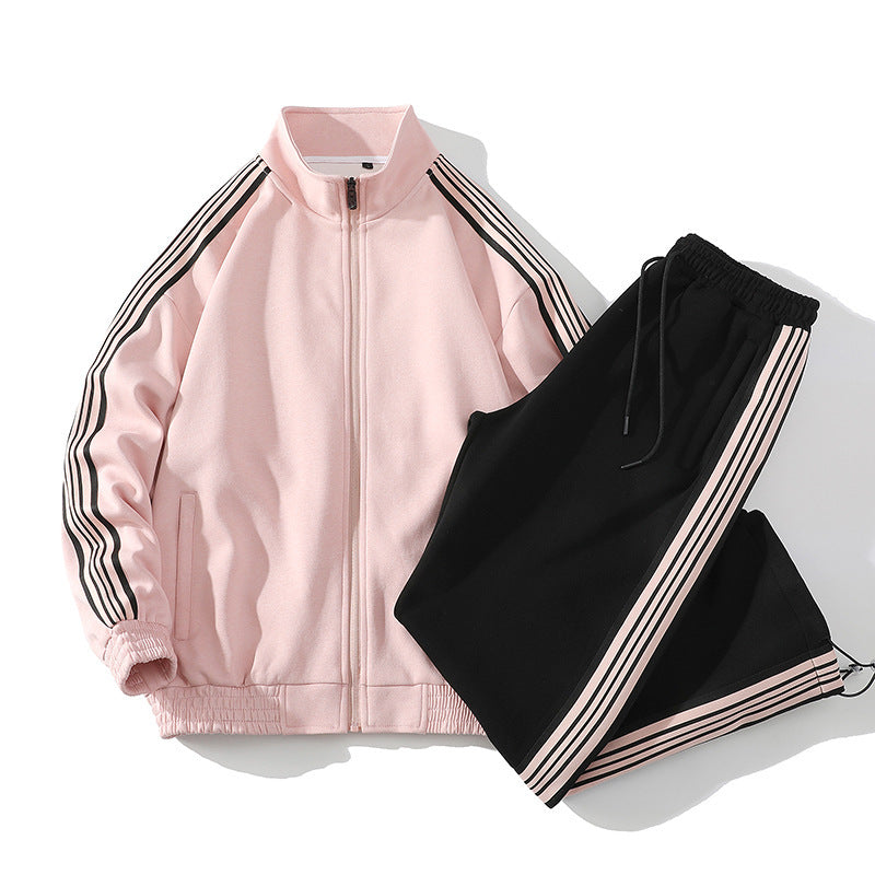 Trendy Straight Striped Sports Suit For Men