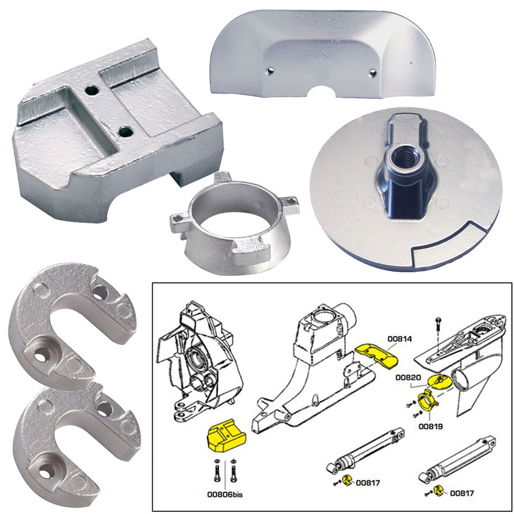 Tecnoseal Anode Kit w/Hardware - Mercury Alpha 1 Gen 2 - Magnesium TRAPSKI