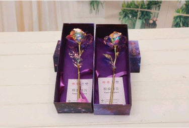 24K Luminous Color Gold Rose Flower Set My Store