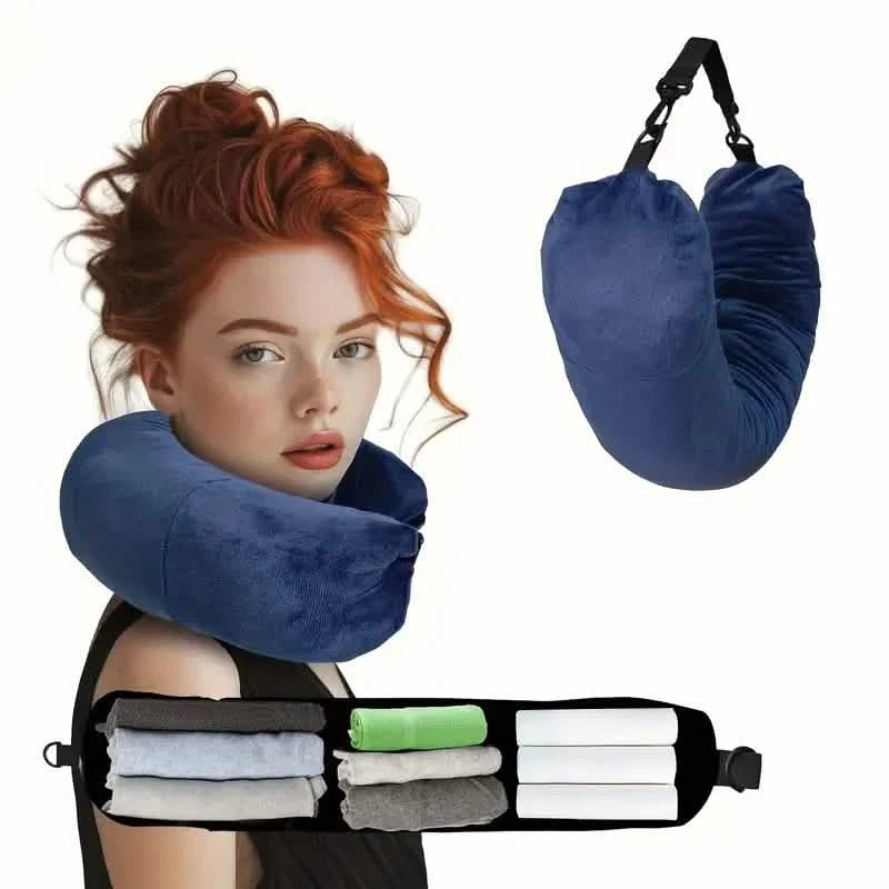 Travel Pillow & Organizer – Large, Polyester, Zipper, Machine Washable