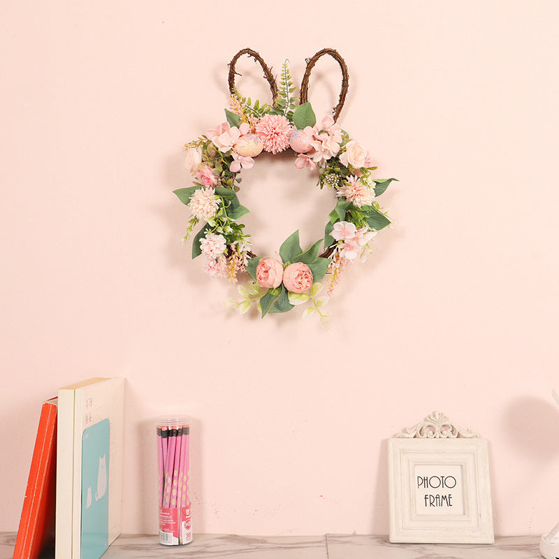 Easter Egg Rabbit Wreath Pendant