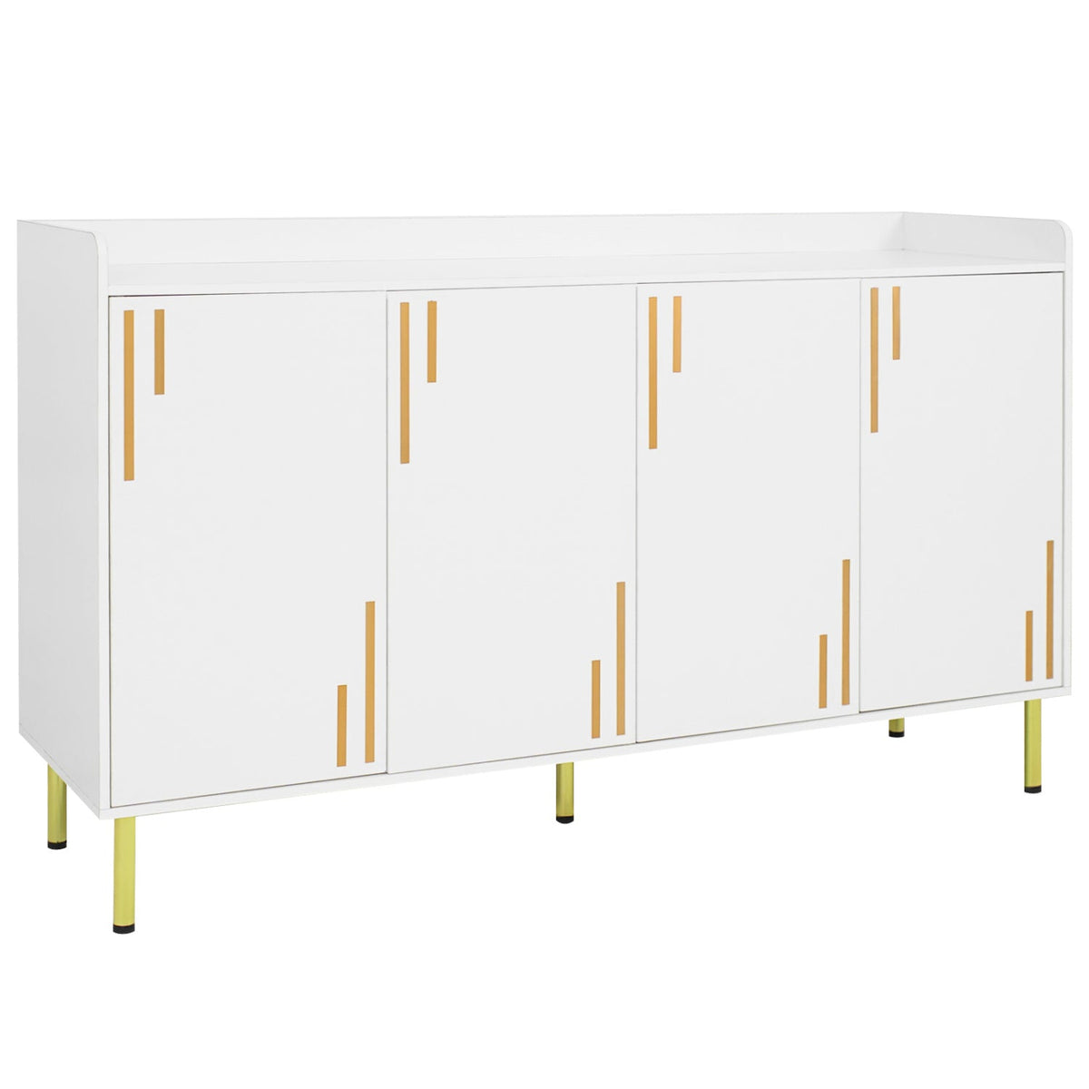 55" Buffet Cabinet with 4 Doors and Metal Legs DirectDeals
