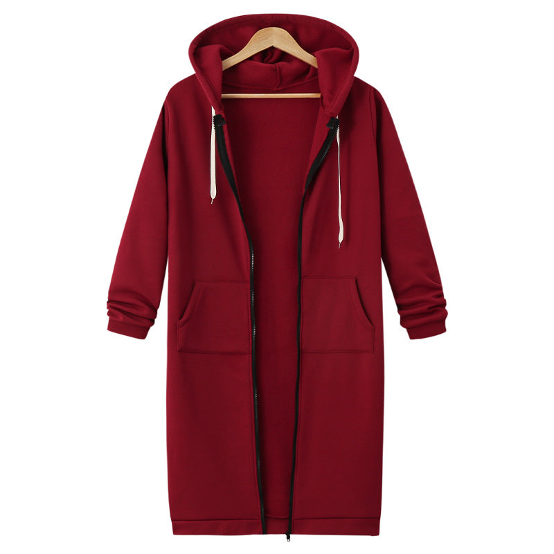 Hooded Long Sleeve Sweater Fleece Long Jacket Sell My Stuff
